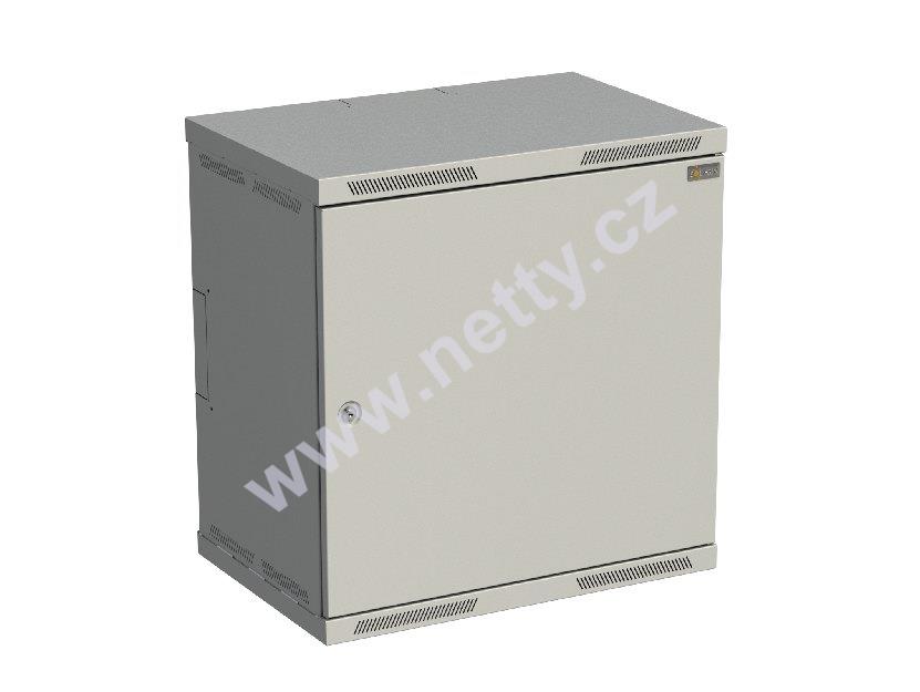 Rozvaděč nástěnný nýtovaný SENSA 12U 400mm, dveře plech, RAL 7035