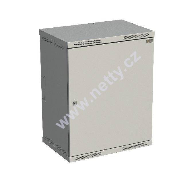 Rozvaděč nástěnný nýtovaný SENSA 15U 400mm, dveře plech, RAL 7035