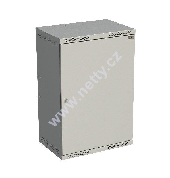 Rozvaděč nástěnný nýtovaný SENSA 18U 400mm, dveře plech, RAL 7035
