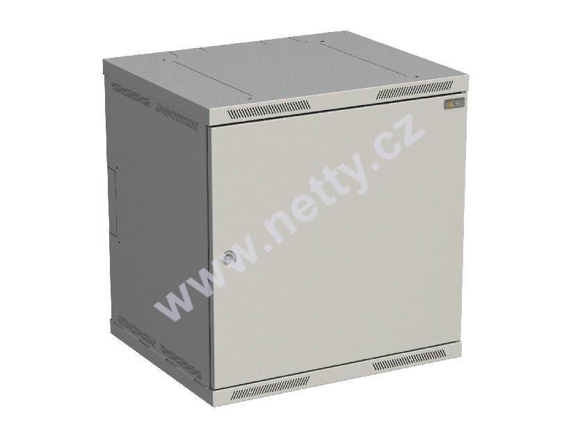 Rozvaděč nástěnný nýtovaný SENSA 12U 500mm, dveře plech, RAL 7035