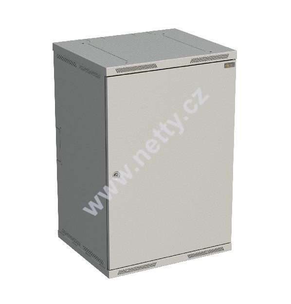 Rozvaděč nástěnný nýtovaný SENSA 18U 500mm, dveře plech, RAL 7035