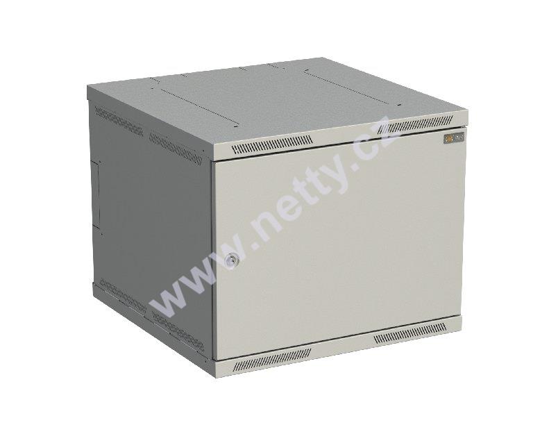 Rozvaděč nástěnný nýtovaný SENSA 9U 600mm, dveře plech, RAL 7035