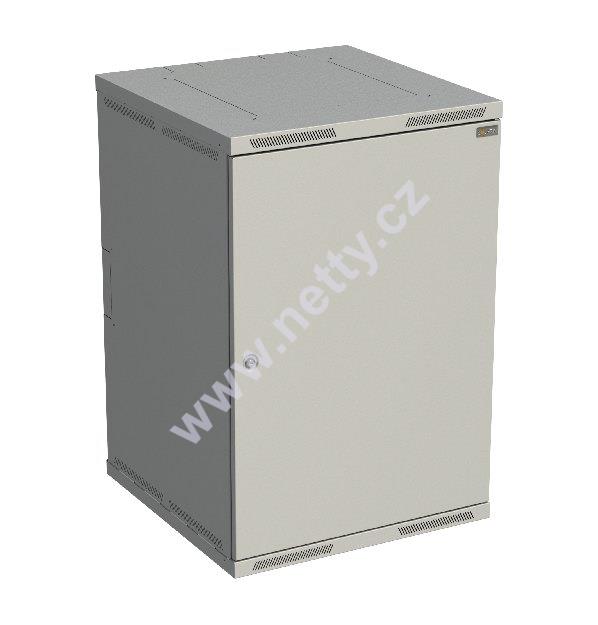 Rozvaděč nástěnný nýtovaný SENSA 18U 600mm, dveře plech, RAL 7035