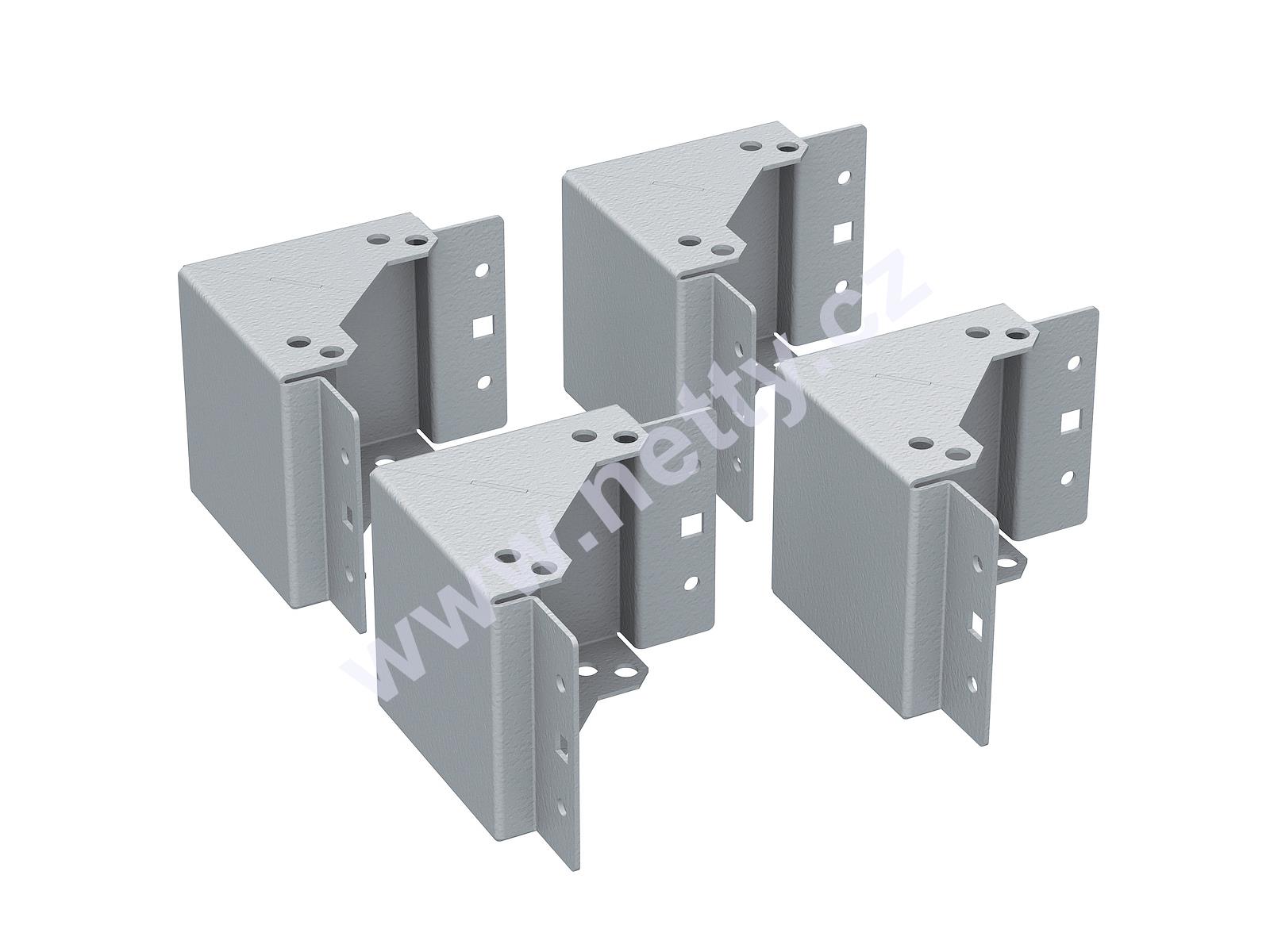 Univerzální sada rohů podstavců výšky 100 mm včetně montážní sady, RAL7035