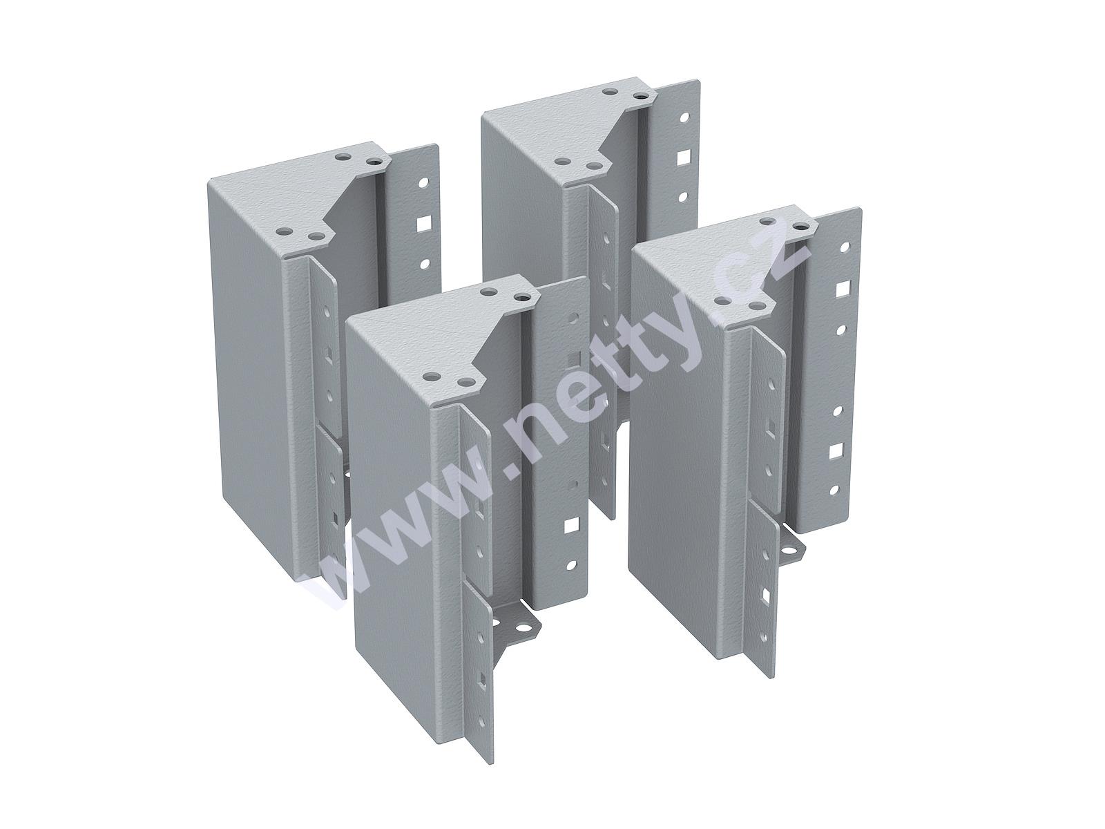 Univerzální sada rohů podstavců výšky 200 mm včetně montážní sady, RAL7035