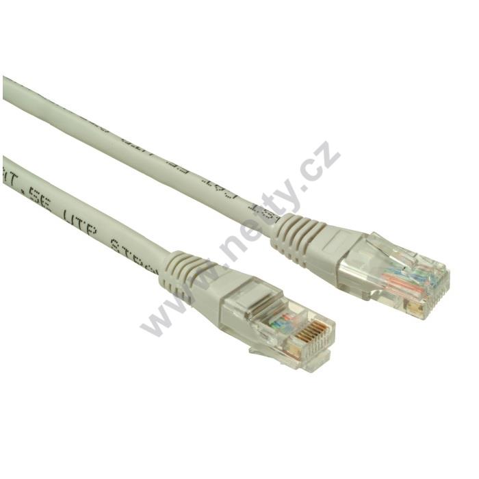 Patch kabel CAT5E UTP PVC 1 m šedý non-snag-proof
