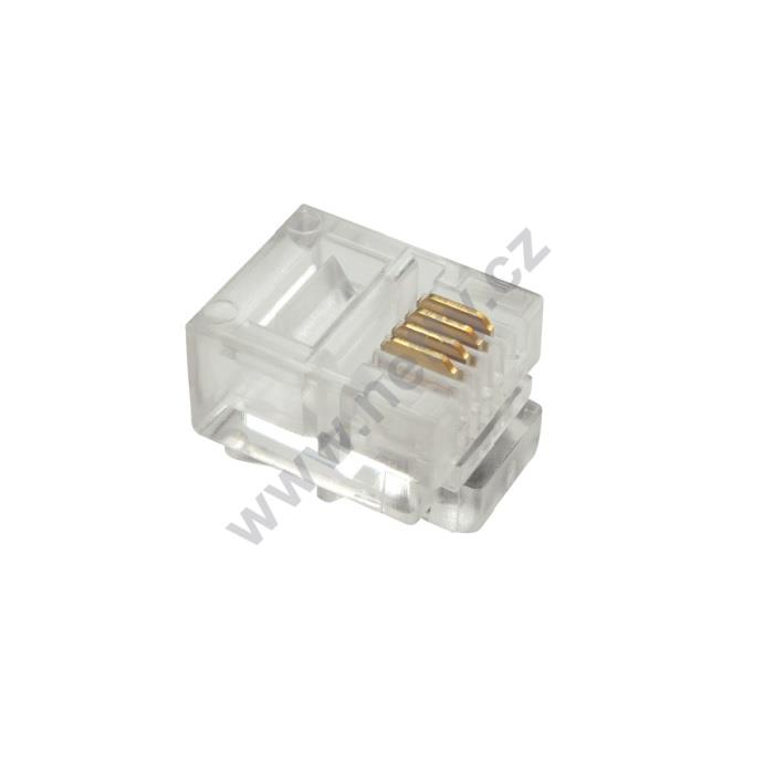 Konektor RJ11 CAT3 UTP 6p4c nestíněný neskládaný na licnu