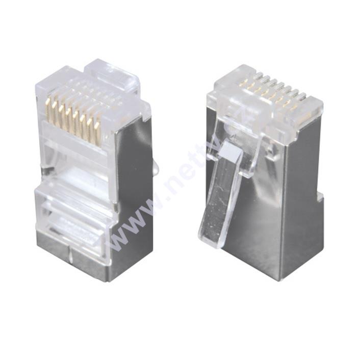Konektor RJ45 CAT6 STP 8p8c stíněný skládaný na drát