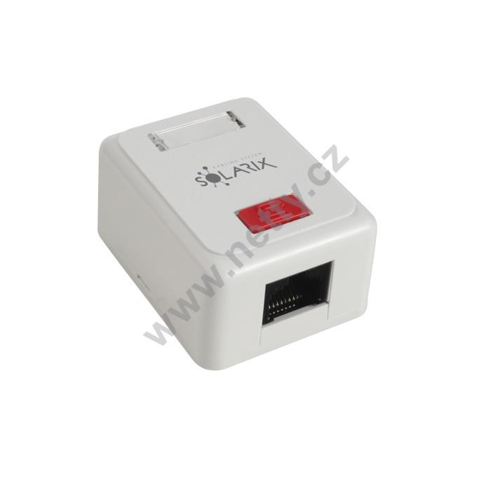 Zásuvka Solarix CAT5E UTP 1 x RJ45 na omítku bílá