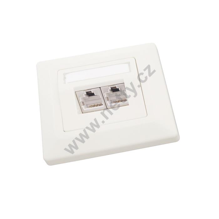 Zásuvka Solarix CAT5E STP 2 x RJ45 pod omítku bílá