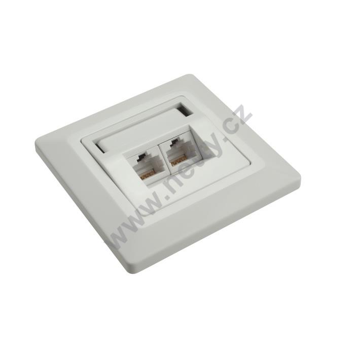 Zásuvka Solarix CAT5E UTP 2 x RJ45 pod omítku bílá
