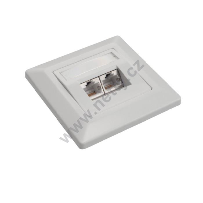 Zásuvka Solarix CAT6 STP 2 x RJ45 pod omítku bílá