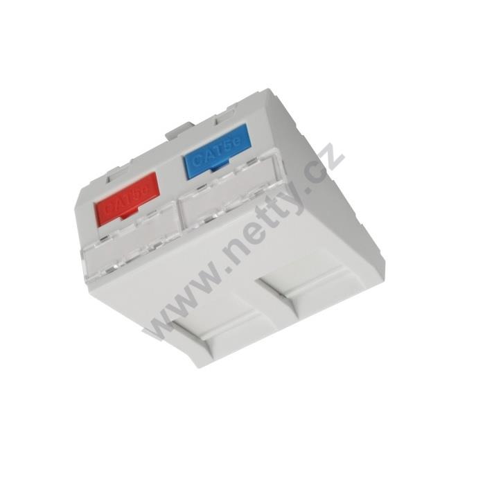 Modul French style Solarix 45 x 45mm pro 2 keystony úhlový bílý