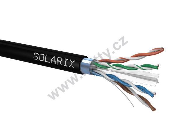 Venkovní instalační kabel Solarix CAT6 FTP PE Fca 500m/cívka černý