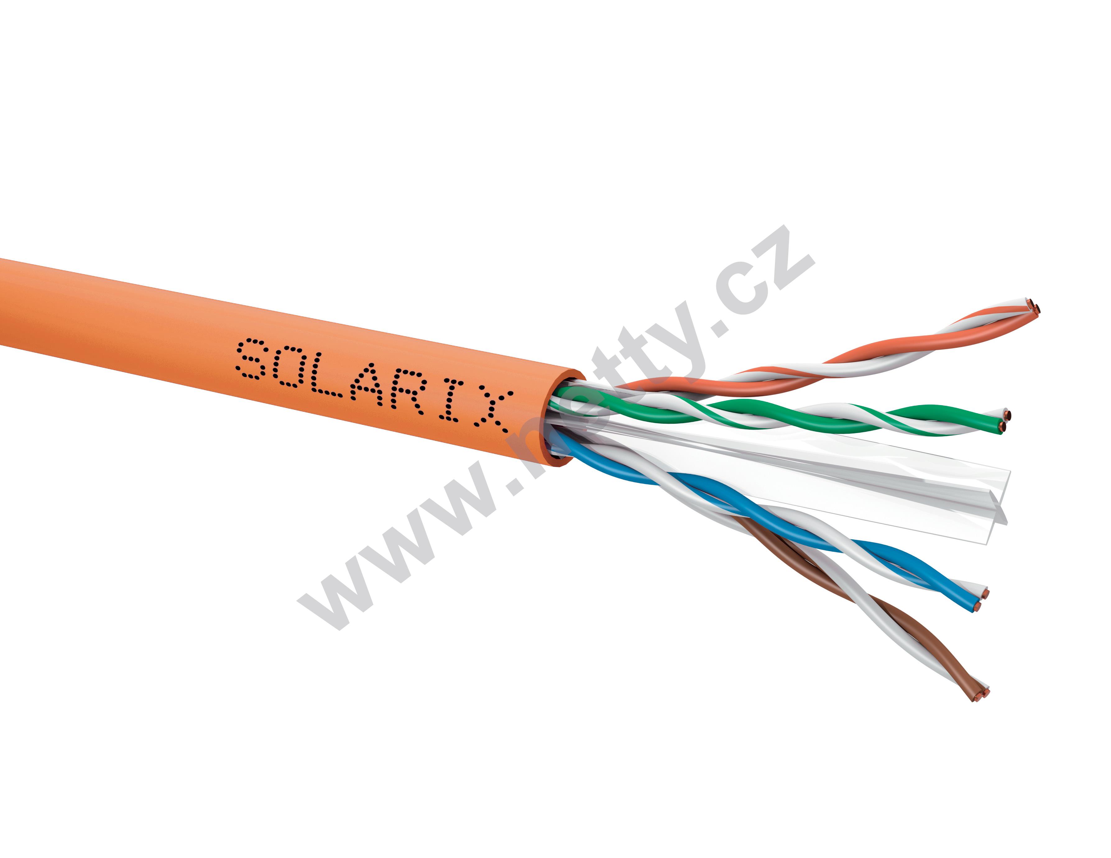 Instalační kabel Solarix CAT6 UTP LSOHFR B2ca s1 d1 a1 500m/cívka oranžový