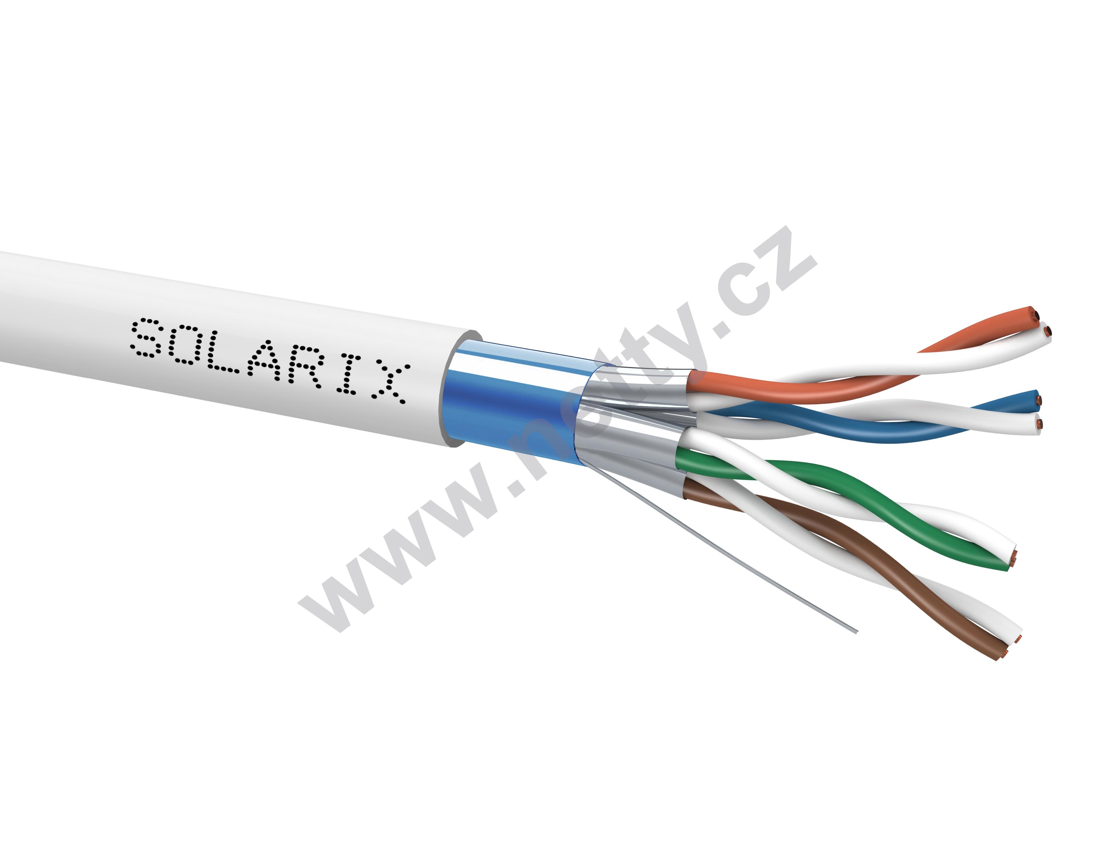 Instalační kabel Solarix CAT6A FFTP šedý Dca s2 d2 a1 500m