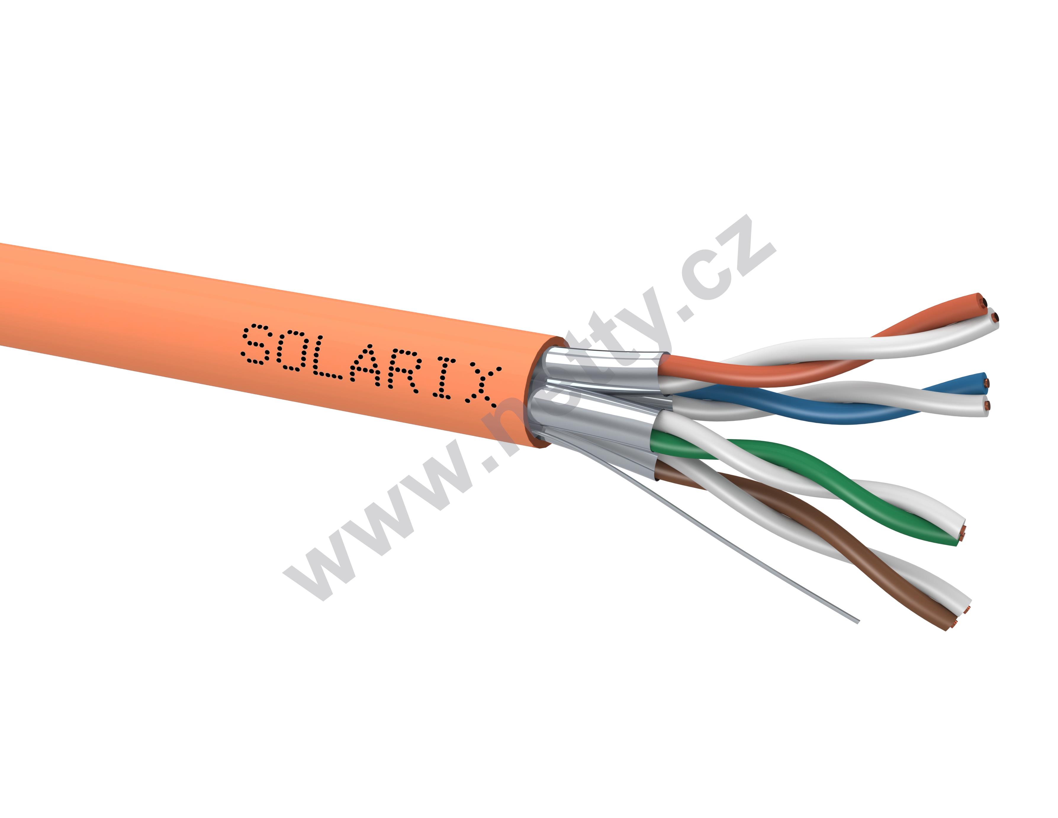 Instalační kabel Solarix CAT6A STP LSOH B2ca s1 d1 a1 500m/cívka