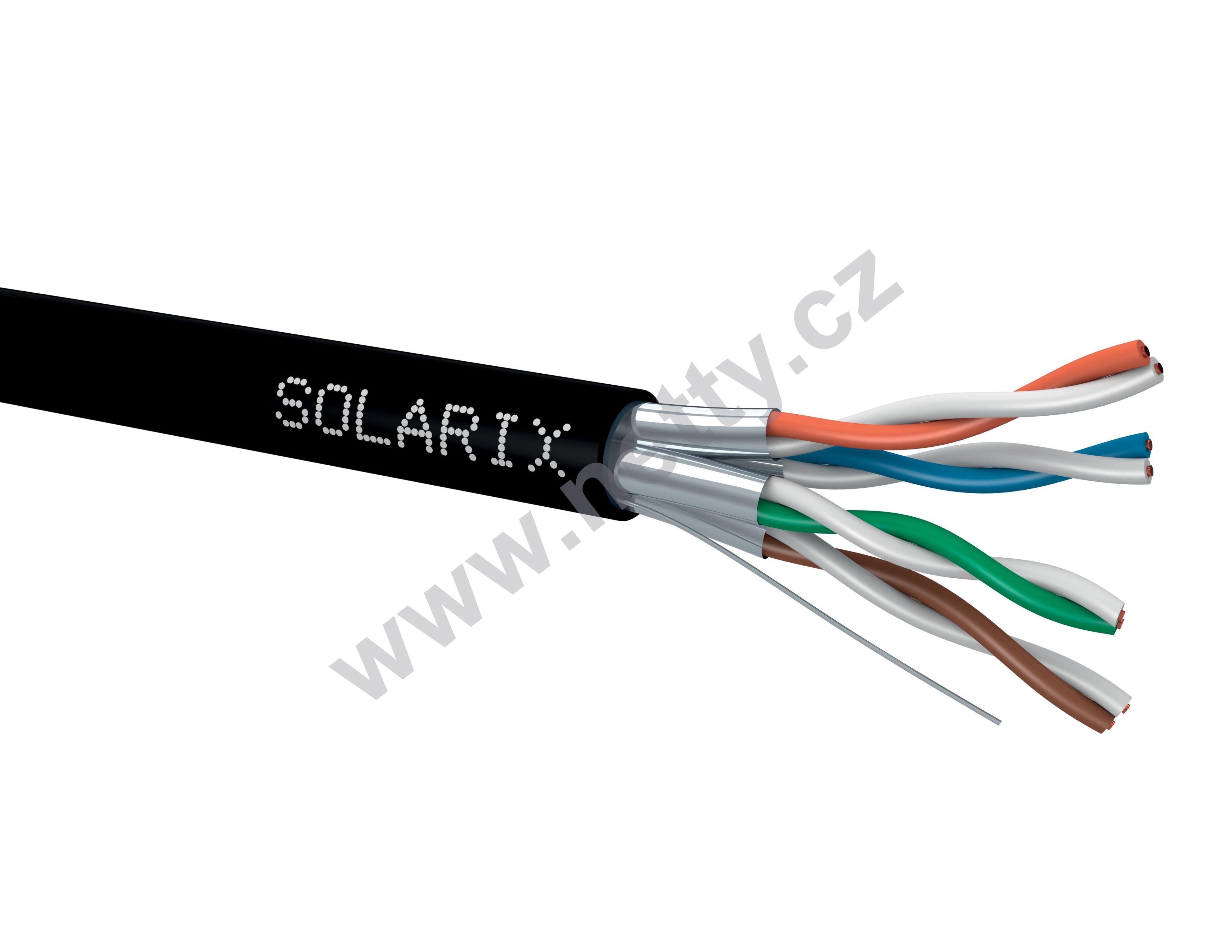 Instalační kabel Solarix CAT6A STP PE Fca 500m/cívka