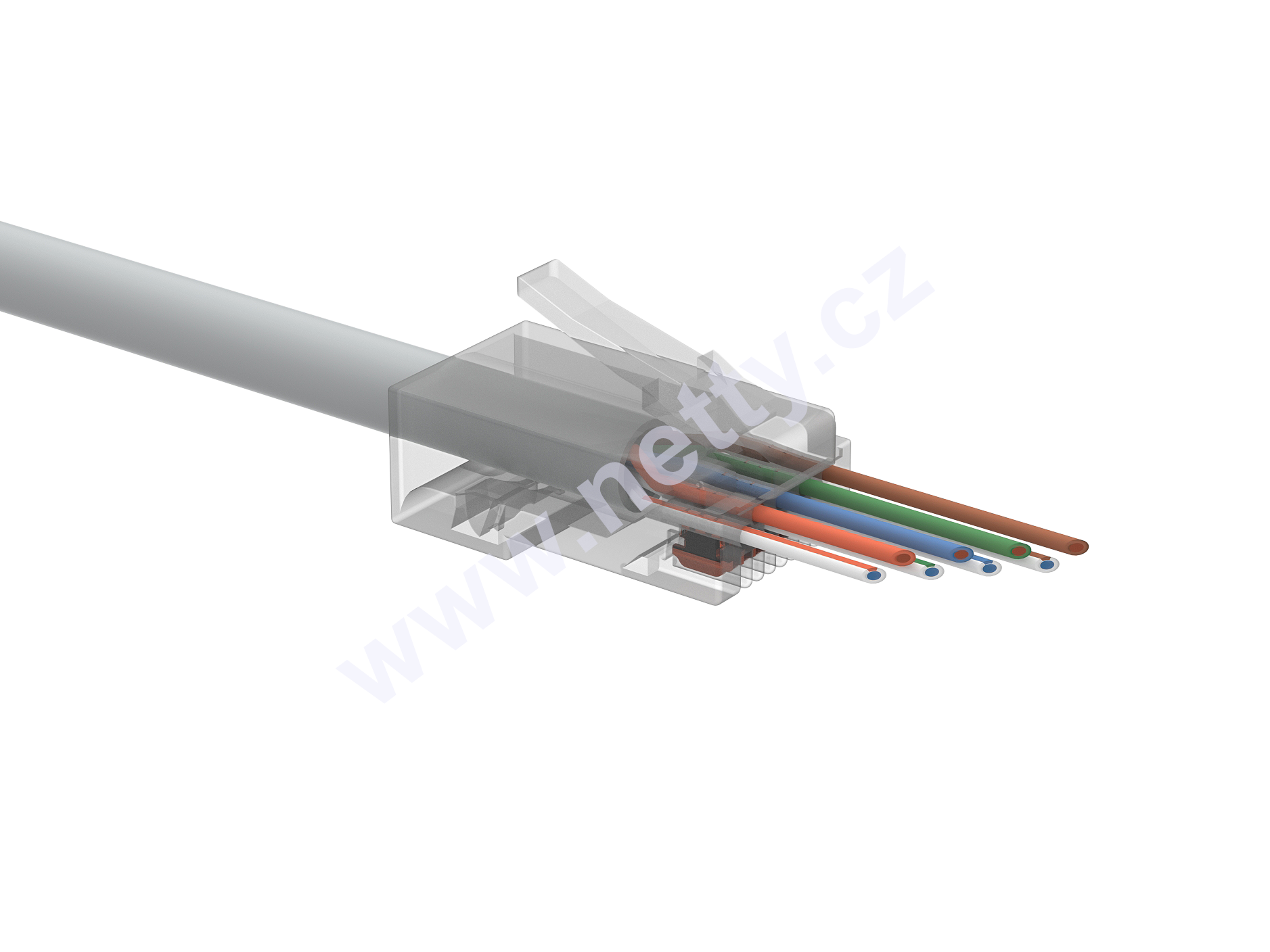 Univerzální EASY konektor RJ45 CAT6 UTP 8p8c na drát i licnu