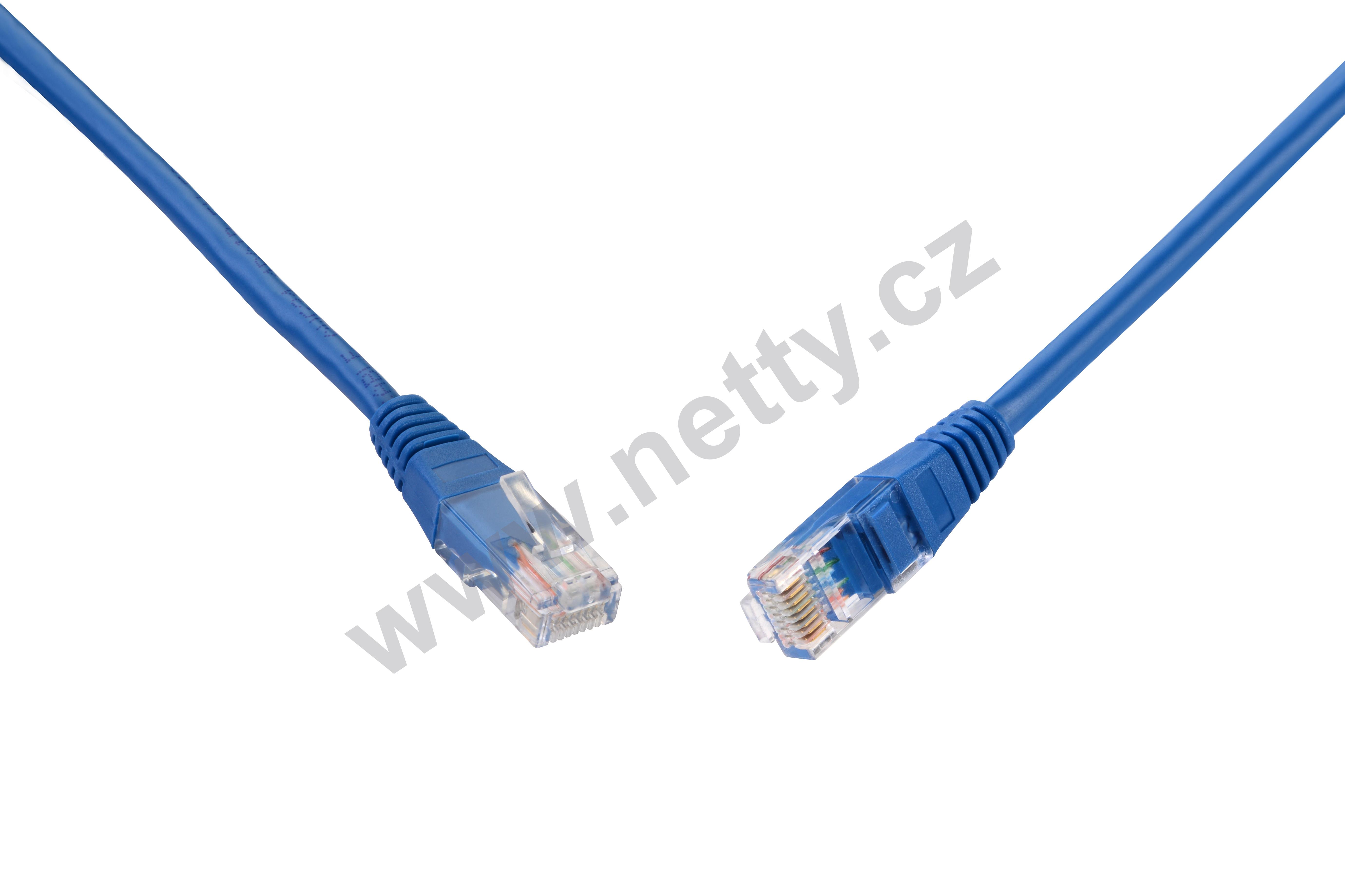 Patch kabel UTP, CAT5E, délka 7m, barva modrá