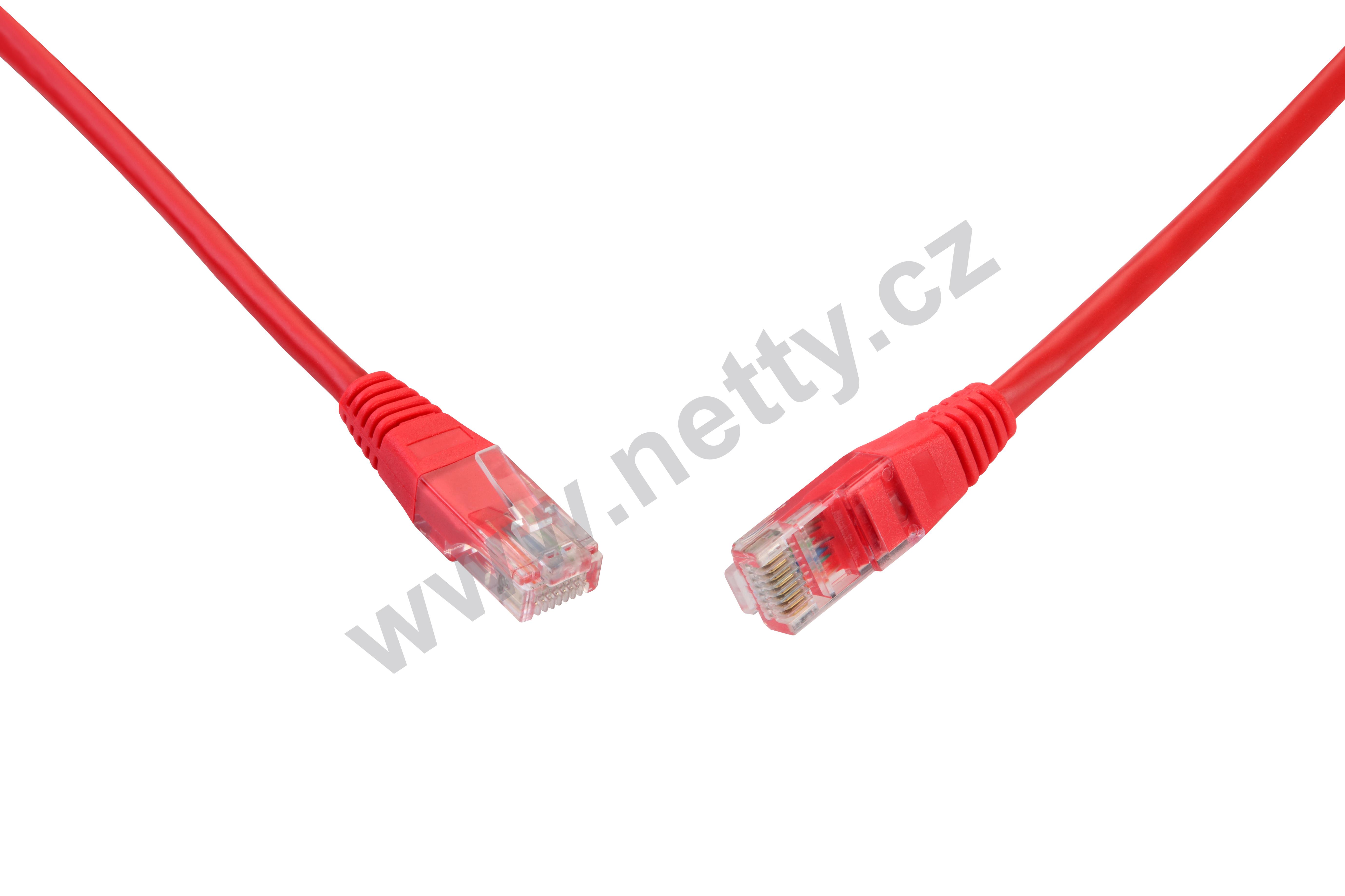 Patch kabel UTP, CAT5E, délka 7 m, barva červená