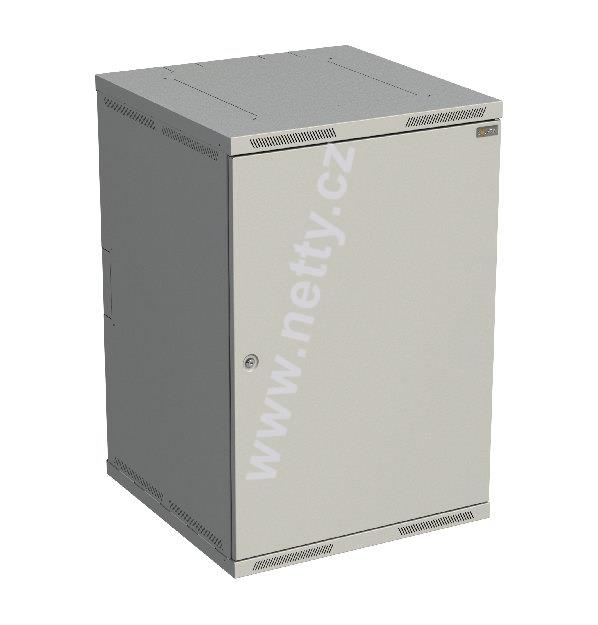 Rozvaděč nástěnný nýtovaný SENSA 18U 600mm, dveře plech, RAL 7035