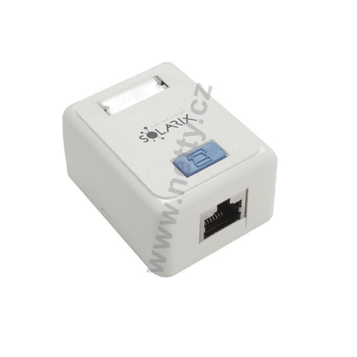 Zásuvka Solarix CAT5E STP 1 x RJ45 na omítku bílá