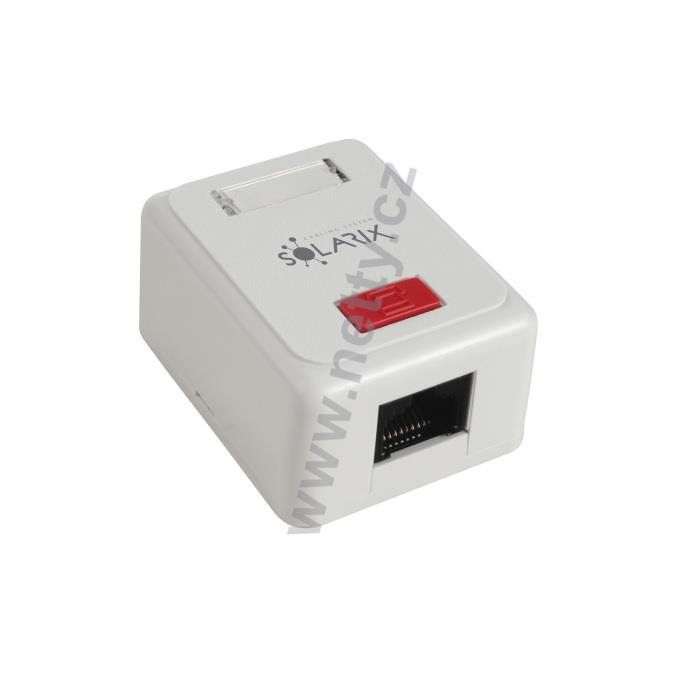 Zásuvka Solarix CAT5E UTP 1 x RJ45 na omítku bílá