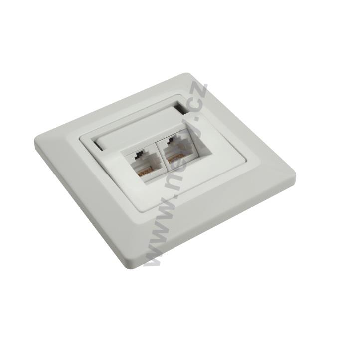 Zásuvka Solarix CAT5E UTP 2 x RJ45 pod omítku bílá