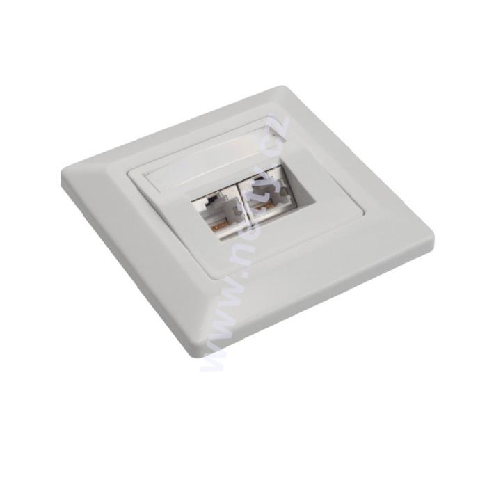 Zásuvka Solarix CAT6 STP 2 x RJ45 pod omítku bílá