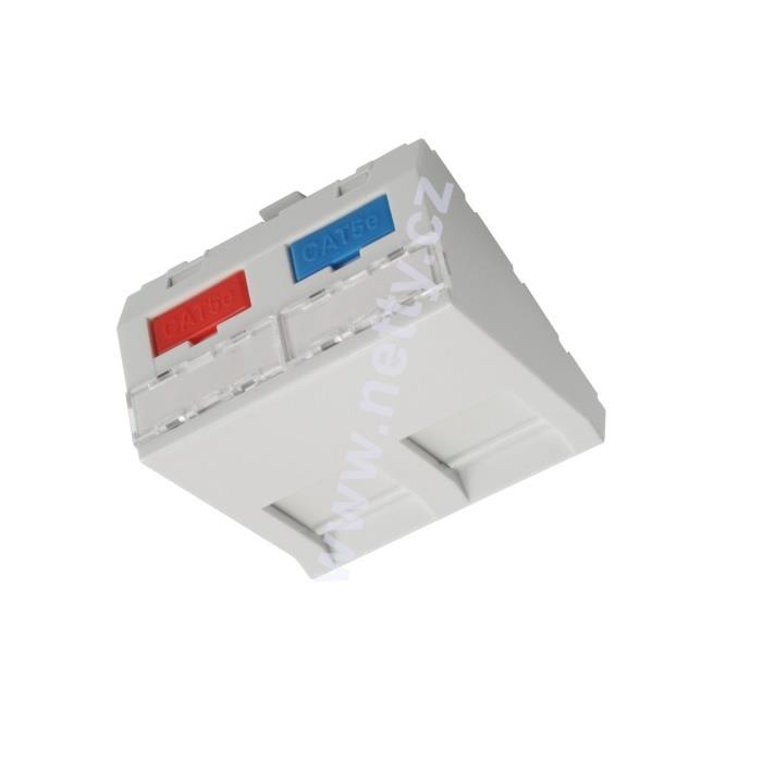 Modul French style Solarix 45 x 45mm pro 2 keystony úhlový bílý