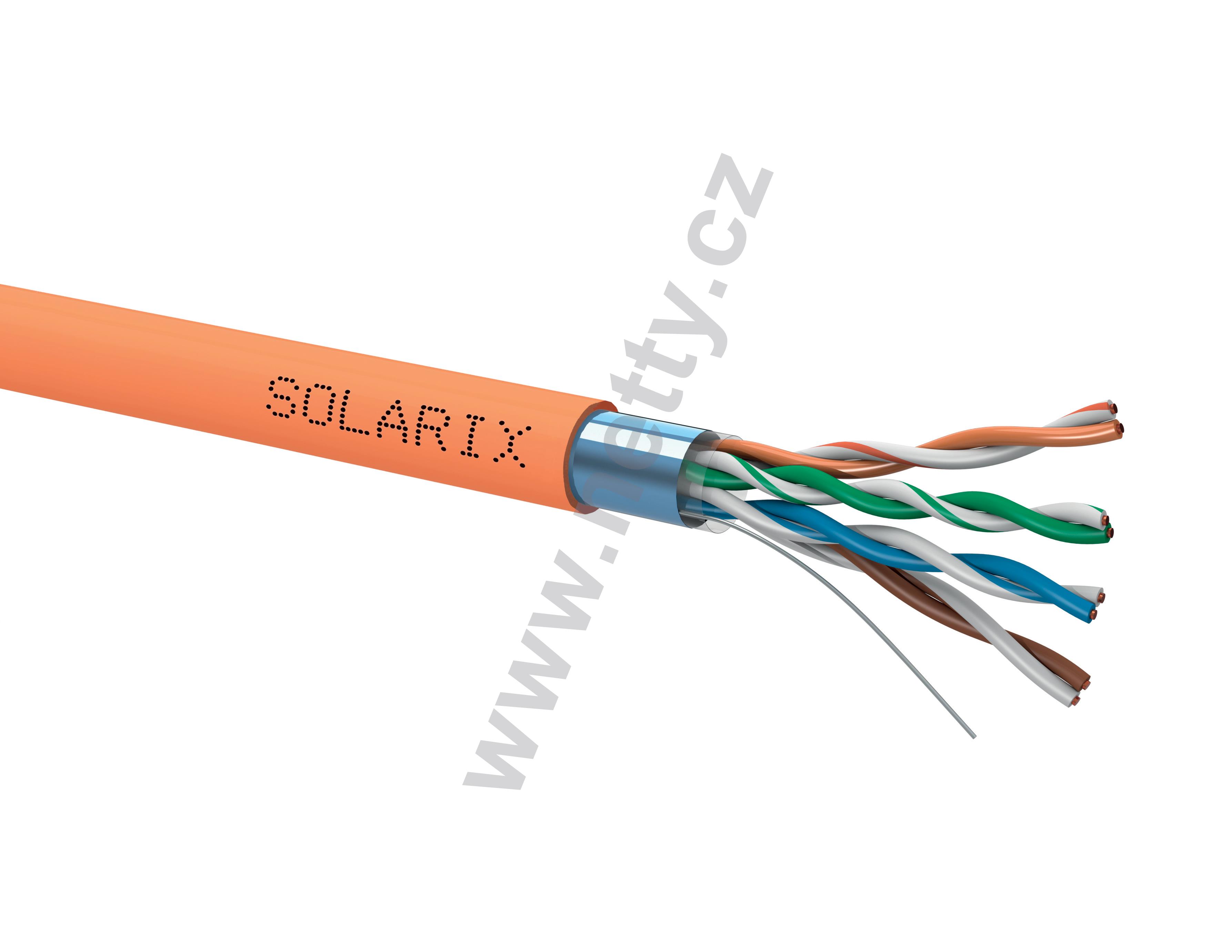 Instalační kabel Solarix CAT5E FTP LSOHFR B2ca s1 d1 a1 500m/cívka