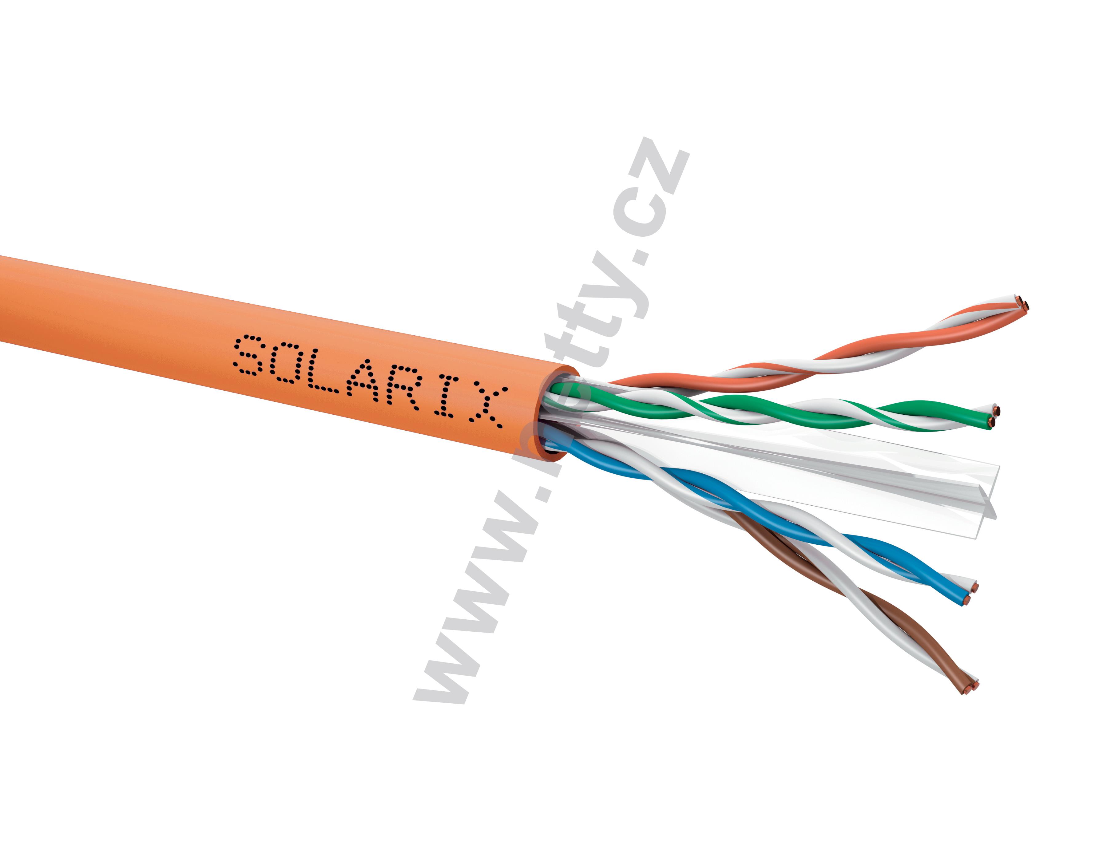 Instalační kabel Solarix CAT6 UTP LSOHFR B2ca s1 d1 a1 500m/cívka oranžový