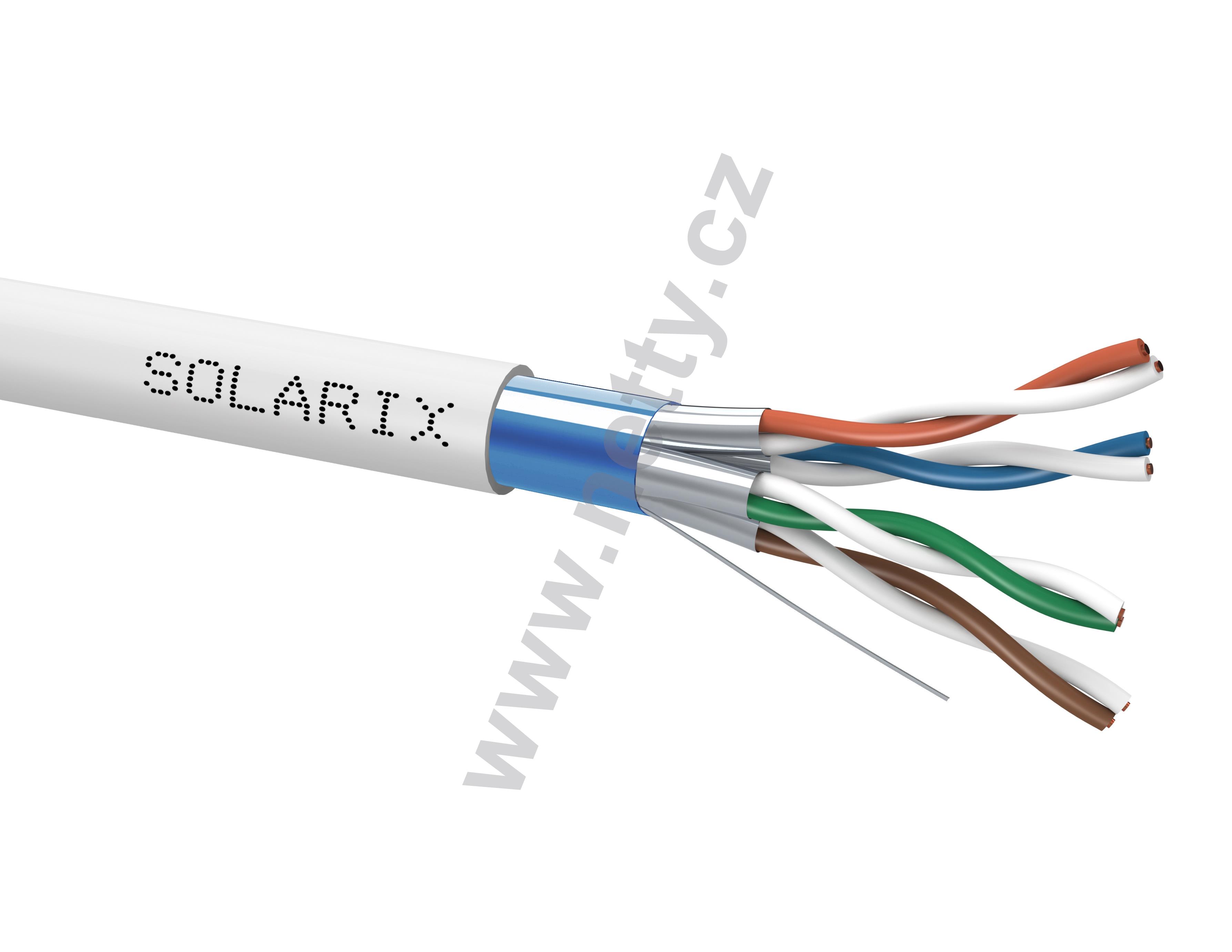 Instalační kabel Solarix CAT6A FFTP šedý Dca s2 d2 a1 500m