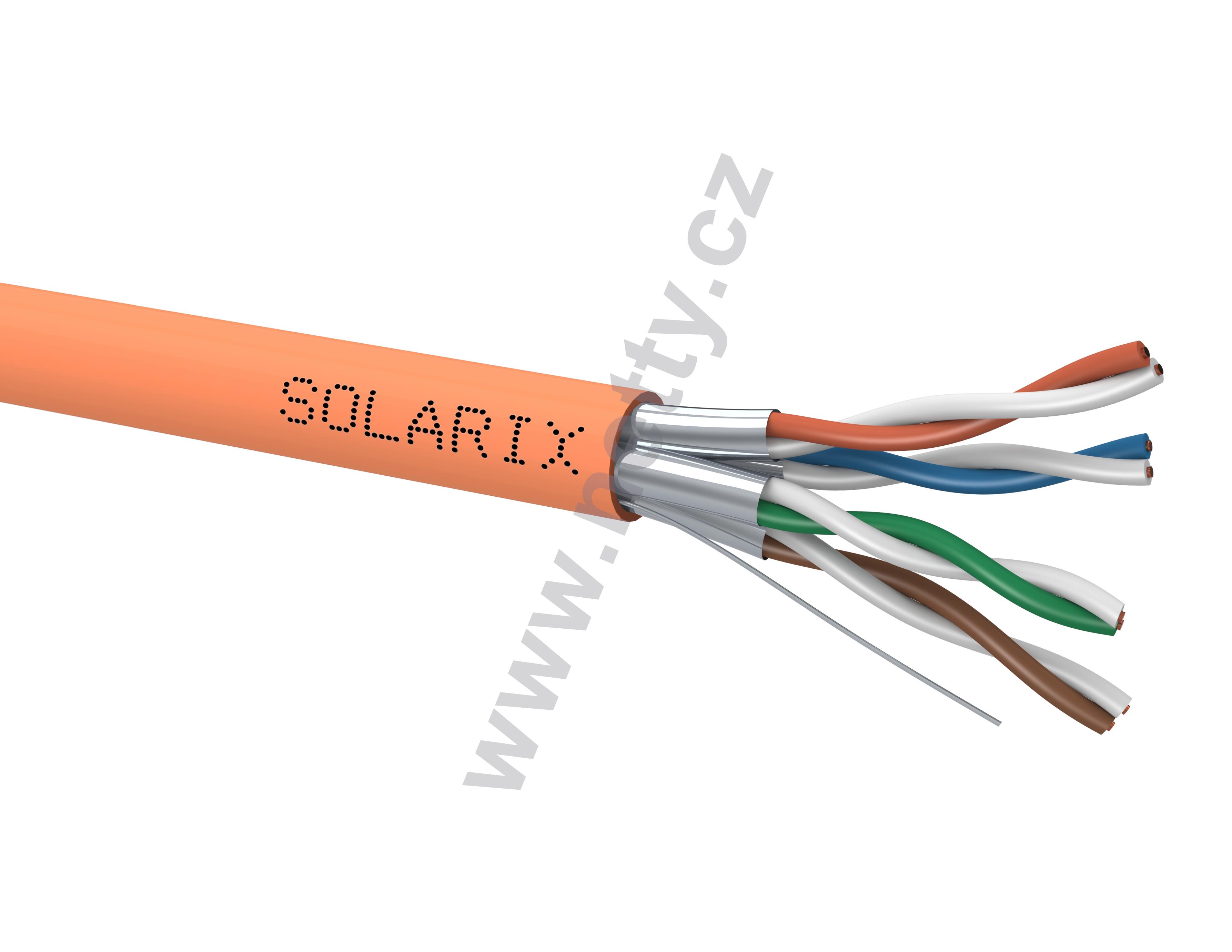 Instalační kabel Solarix CAT6A STP LSOH B2ca s1 d1 a1 500m/cívka