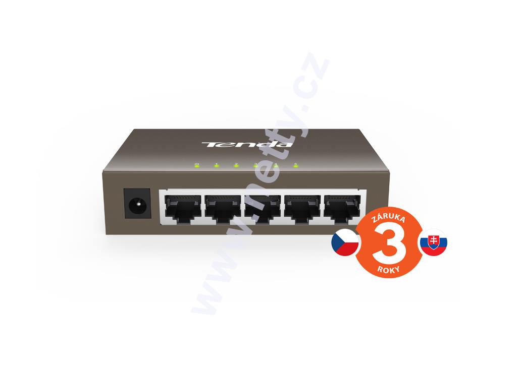 Tenda TEG1005D - 5-port 10/100/1000Mb/s Gigabit Ethernet Switch, Fanless. kov.