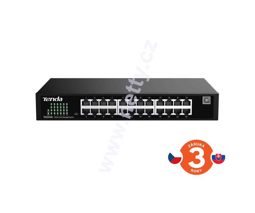 Tenda TEG2224D Cloud Managed Gigabit Switch, 24× RJ45 10/100/1000 Mb/s